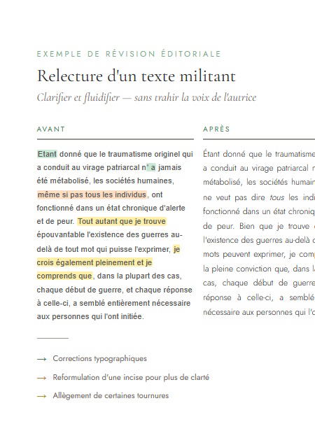 Relecture d'un texte militant